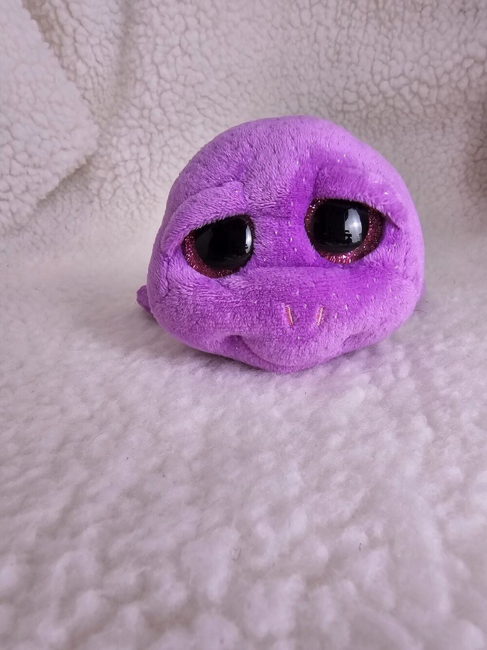 Ty Slowpoke Sea Turtle Plush Purple Pink Glitter Shell Stuffed Toy